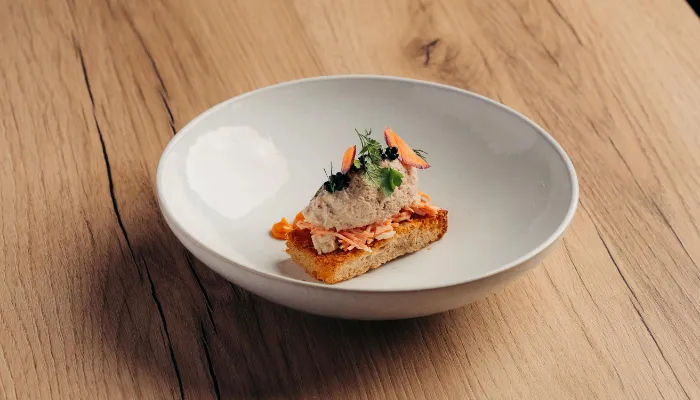 Image d'un plat réalisé dans le restaurant Audace à Montbazon