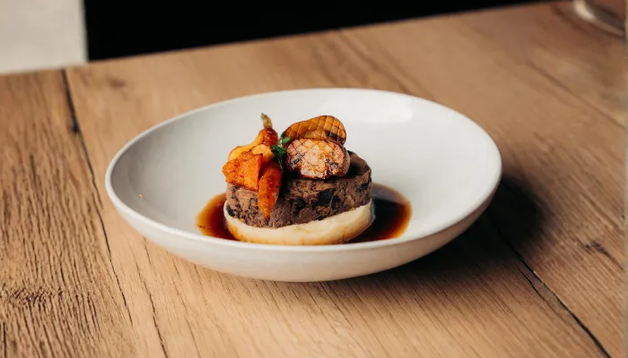 Image d'un plat au foie gras réalisé dans le restaurant Audace à Montbazon